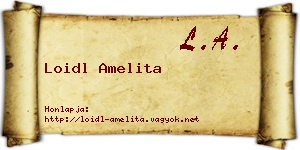 Loidl Amelita névjegykártya